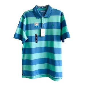 IZOD Men's Short Sleeve Stripe Polo Size M